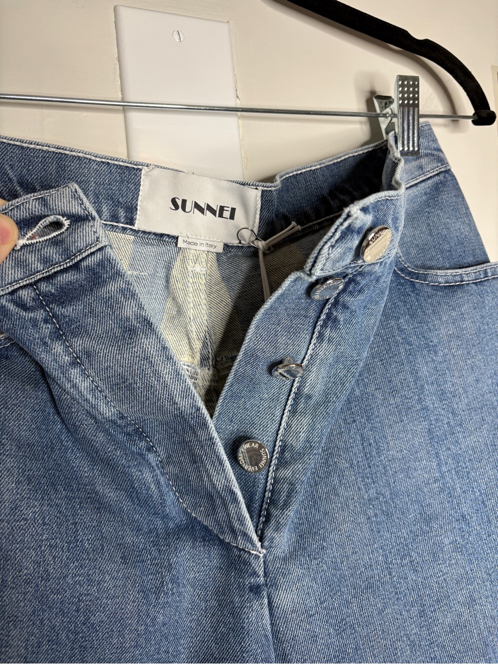 Nwt Sunnei Denim Culottes High Rise Wide Leg Shorts 100% Cotton Blue Size M — image 3 of 8